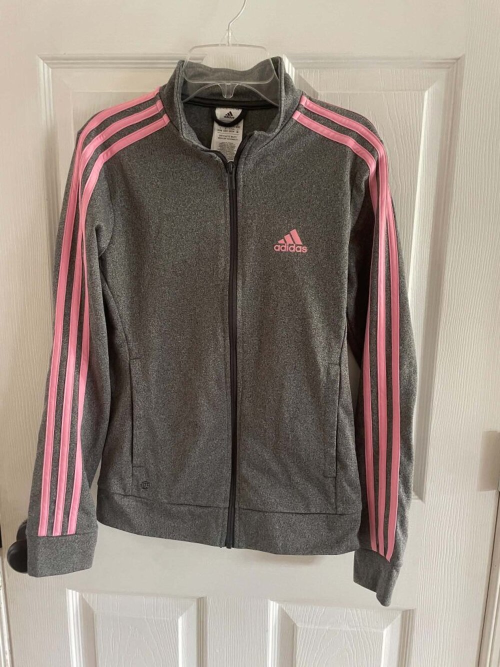 Adidas Pink Gray Zip Up Athletic Jacket XS NWOT New Women's